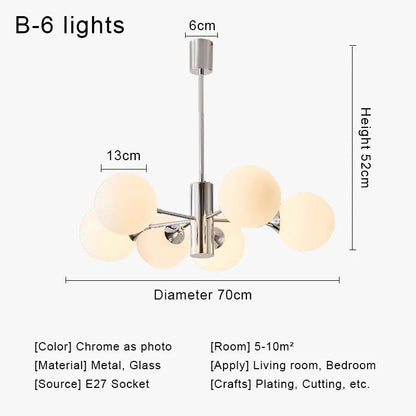 Decorbites™ Glas-Kugeln-LED-Deckenleuchter für modernes Wohnzimmer und Schlafzimmer