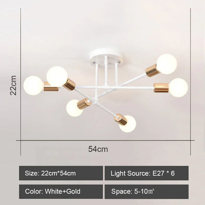 Decorbites™ Schmiedeeisernes Kronleuchter LED-Deckenleuchte Modernes Vintage-Dekor-Beleuchtung
