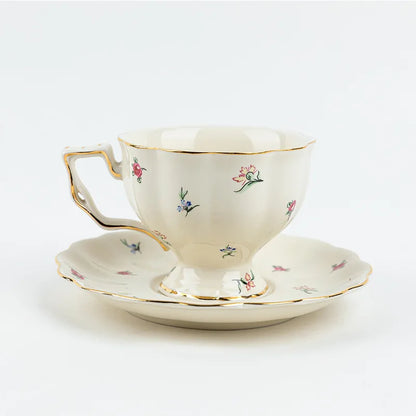 DecorBites™ Lemon Pattern Porcelain Tea Set: Teapot, Kettle, Handle Cup, Mugs