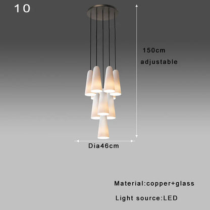 Decorbites™ Elegante weiße Glasbecher-Kronleuchter für luxuriöses Wohnzimmer