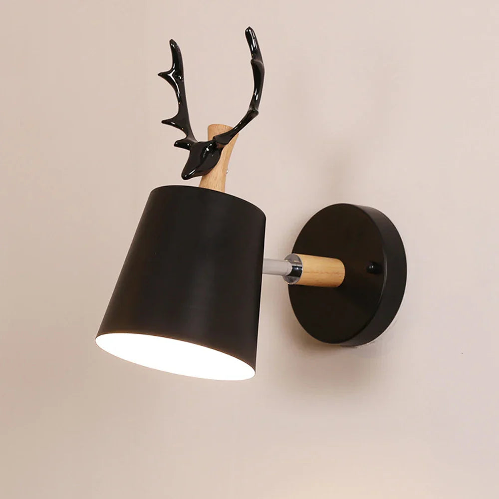 Decorbites™ LED Geweih-Wandleuchte Holz Nordisch Vintage Modern Loft Schlafzimmer-Beleuchtung E27