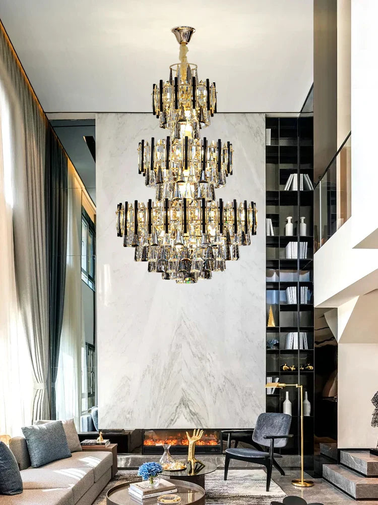 Decorbites™ Crystal Hollow Villa Kronleuchter: Moderne Luxus-Hängeleuchte für Wohnzimmer und Hotel-Lobby