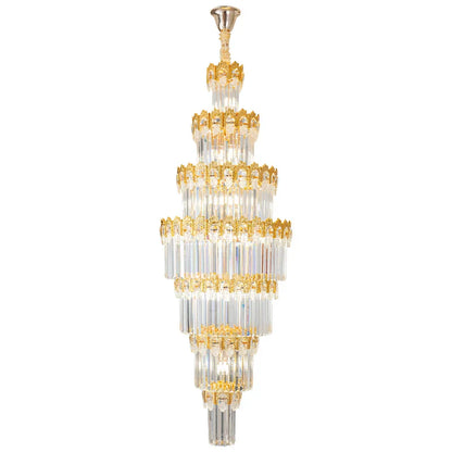 DecorBites™ Crystal Staircase Chandelier: Luxurious European Style for Villa Living