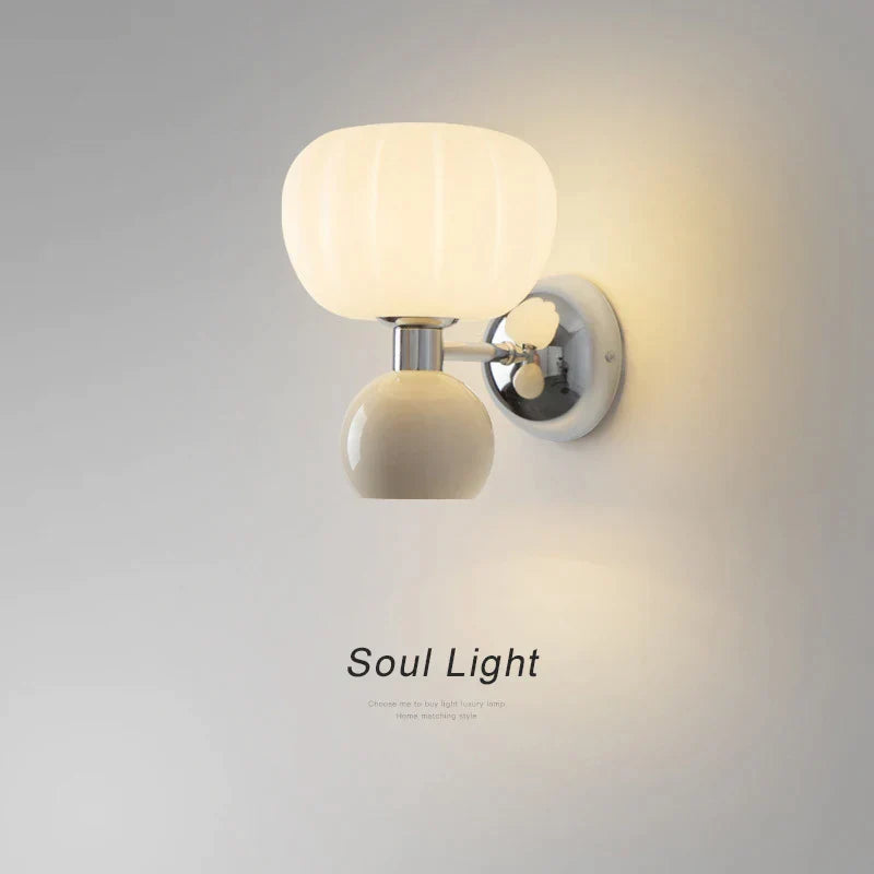 Decorbites™ Sahne Brise Kürbis LED Wandlampen, Elegante Beleuchtung für Schlafzimmer Wohnzimmer Esszimmer Flur
