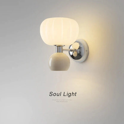 Decorbites™ Sahne Brise Kürbis LED Wandlampen, Elegante Beleuchtung für Schlafzimmer Wohnzimmer Esszimmer Flur