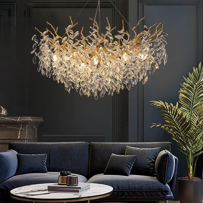 Gold Branch Crystal Chandelier Round150cm
