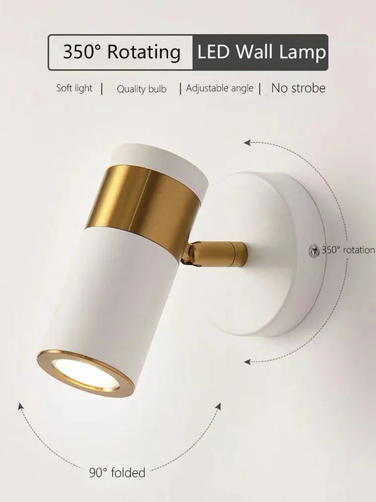Decorbites™ verstellbare nordische LED-Wandleuchte für das Schlafzimmer, modern minimalistisches drehbares Licht
