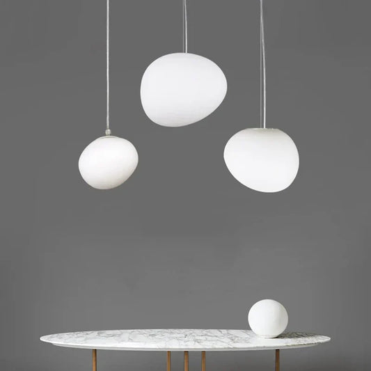 DecorBites™ Glass Ball LED Pendant Light - Modern White Nordic Hanging Fixture