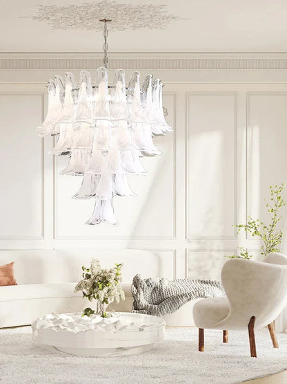 DecorBites™ French White Glass Pendant Lights: Luxury LED Hanging Lamps for Living & Dining Rooms