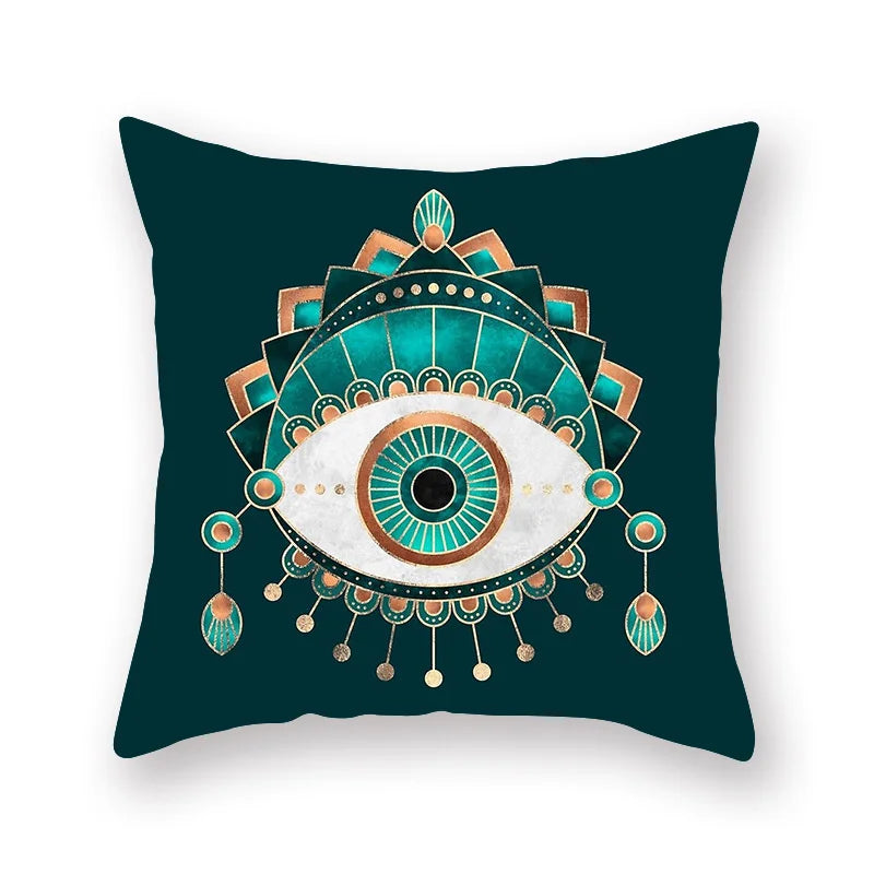 DecorBites™ Geometric Leaf Flower Pillowcase Teal Blue Sofa Car Home Decor Throw Cover