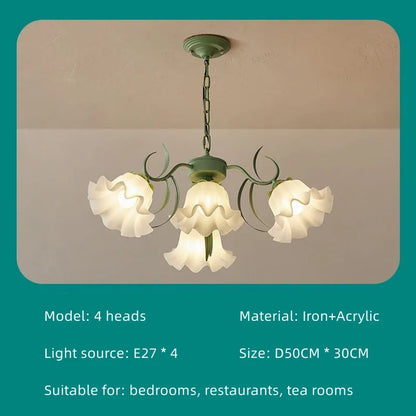 Decorbites™ Französisches Retro-LED-Blütenkronleuchter für Schlafzimmer, Restaurant, Wohnzimmer