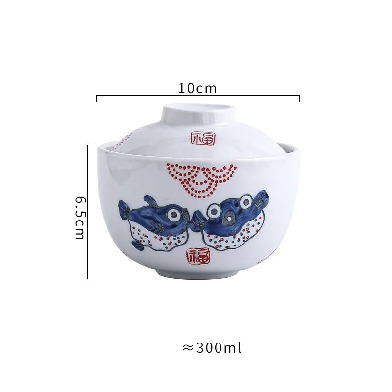 Decorbites™ 4,25" Keramik-Eintopf-Topf-Schüssel mit Deckel - Mehrzweck-Dampf-Ei-Suppenschüssel - Kleine Dampfschale für langsames Garen - Geschirr für Zuhause & Restaurant