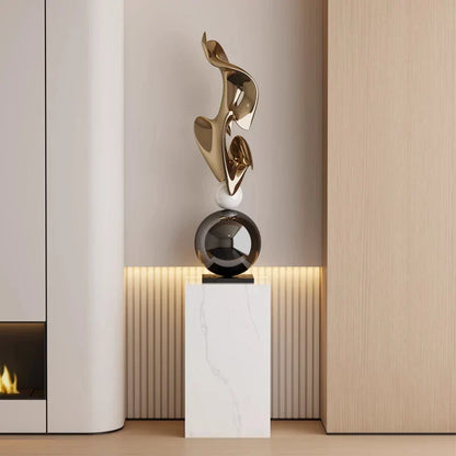 Decorbites™ Geometrische Galvanoplastik-Kunstskulptur für modernes luxuriöses Wohnraumausstattung