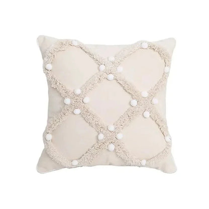 Decorbites™ Geometrisches Tufted Quasten Kissenbezug aus Baumwoll-Leinen Herbst-Kissenbezug