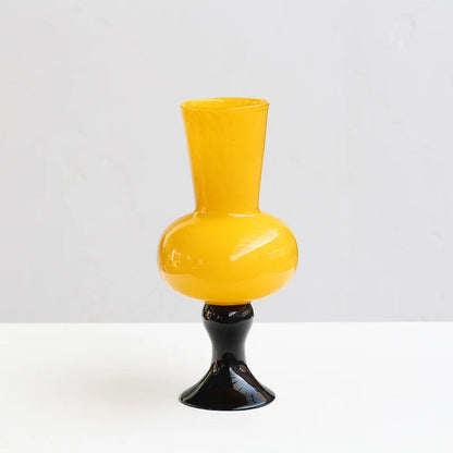DecorBites™ Geometric Vintage Glass Vase for Home Decoration