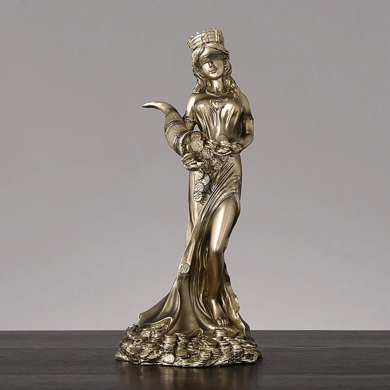 Decorbites™ Griechische Göttin des Reichtums Fortuna Figurine Plouto Glücksstatue Deko-Geschenk