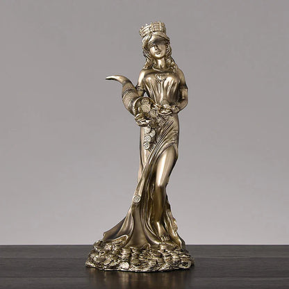 Decorbites™ Griechische Göttin des Reichtums Fortuna Figurine Plouto Glücksstatue Deko-Geschenk