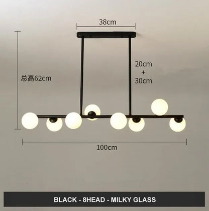 Decorbites™ Glas-Kugeln-Kronleuchter: Stilvolle Hängebeleuchtung für Esszimmer, Küche und Büro