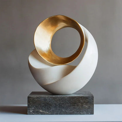 DecorBites™ Golden Geometric Resin Sculpture: Hollowed-out Tree Holes Twisted Statue Home Decor
