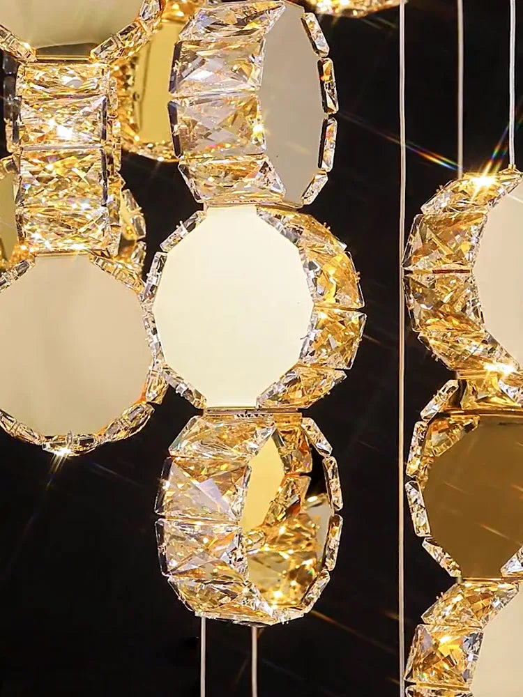 Gold Crystal Pendant Lamp 45-Head Design