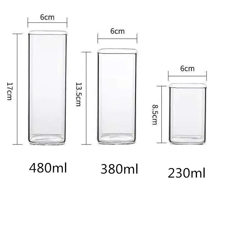 Decorbites™ Glas-Kaffeetasse Teetasse Becher mit Henkel Trinkgeschirr Frühstück Milchbecher Glasbecher