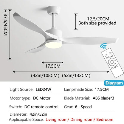 Decorbites™ 52" schwarze Deckenleuchte mit Fernbedienung für Wohnzimmer, Restaurant und Haushalt