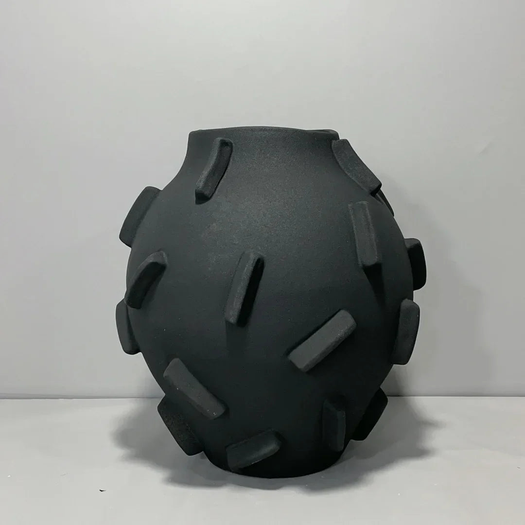 Decorbites™ Geometrische Block-Keramikvase - Abstrakte Blumenarrangement - Heimdekoration Handwerkskunst