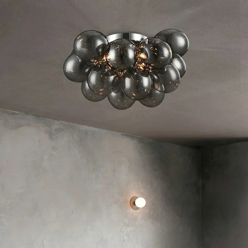 DecorBites™ Glass Chandelier Leds Ceiling Lamp for Designer Bedroom Lighting Fixture