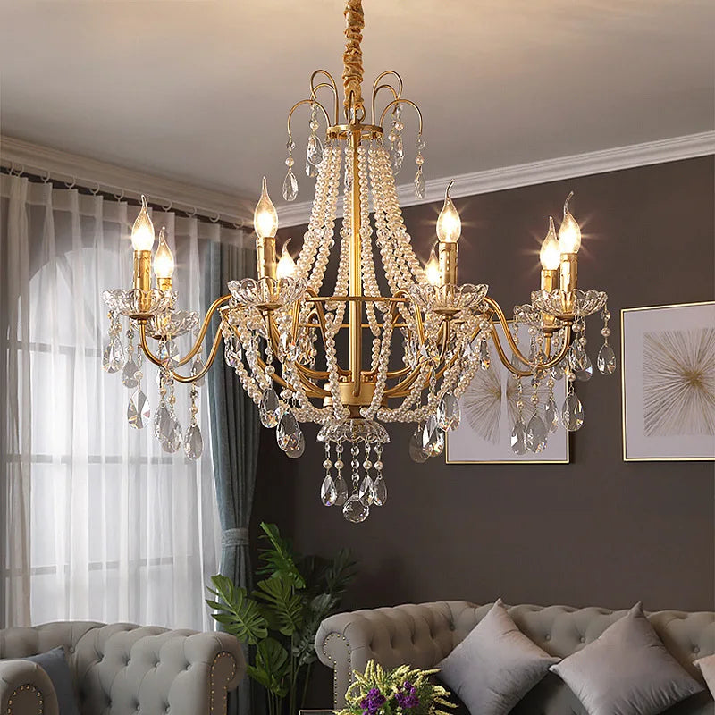 Decorbites™ Französischer Perlenkronleuchter, Elegantes Retro-Design für luxuriöse Wohnräume