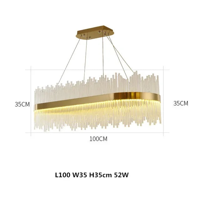 Gold Dimmable Crystal Pendant