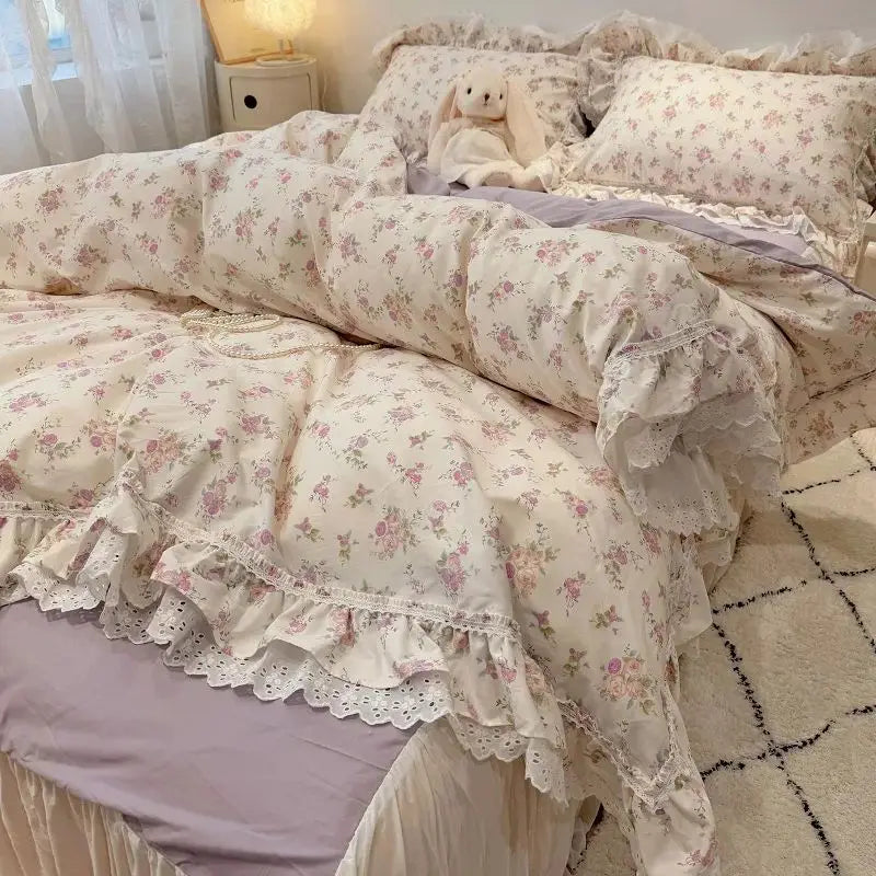 Floral Lace Cotton Bedding