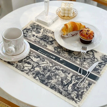 Decorbites™ Baumwoll-Leinen-Platzset - Tischdecken-Polster für Küchen-Essbereich