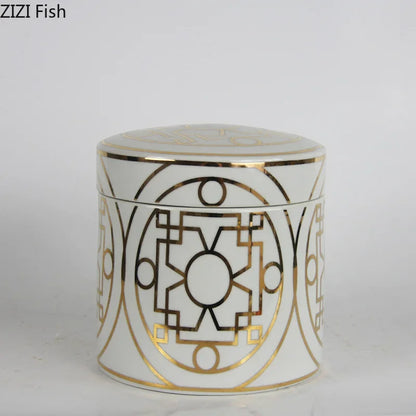 DecorBites™ Gold Geometric Storage Jar Set