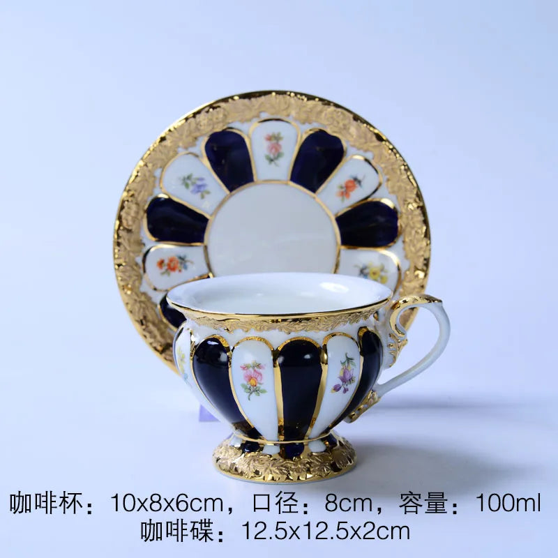 Decorbites™ Geprägtes Gold Bone China Teetassenservice-Set, Deutsches Design Trinkgeschirr