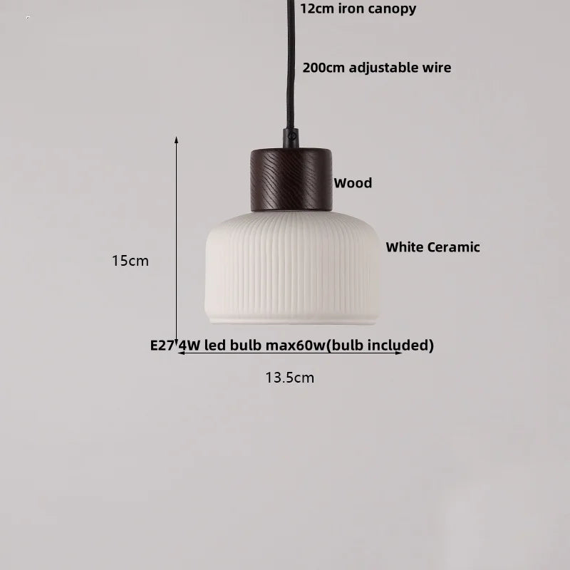 Decorbites™ Japan-Stil Holz-LED-Pendantleuchte mit klarem Glas, höhenverstellbare Hängeleuchte