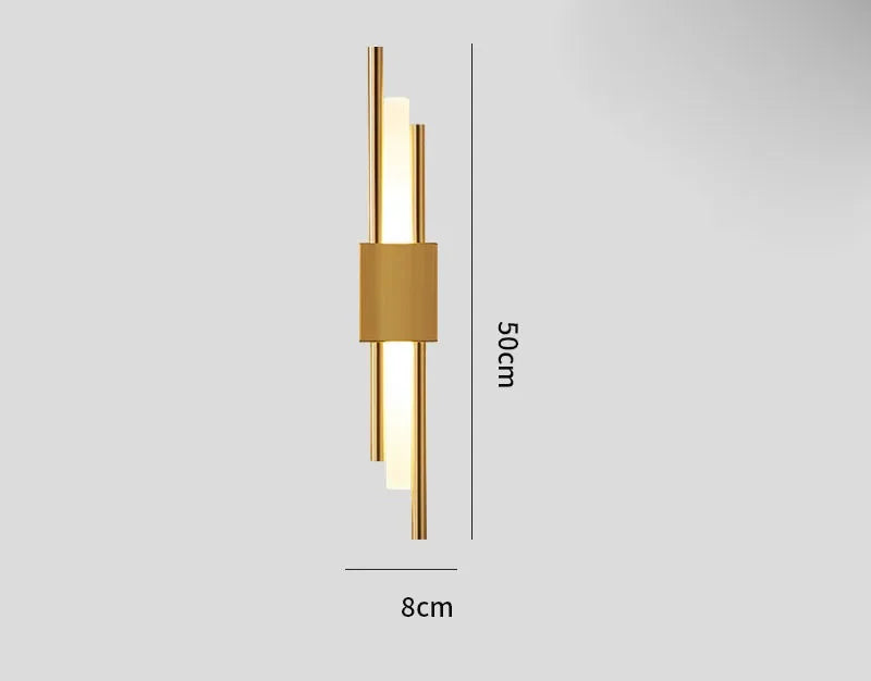 Decorbites™ Gold Rohr-Wandleuchte aus Eisen und Acryl Moderne Lampen für Schlafzimmer und Wohnzimmer