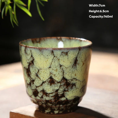 Decorbites™ Japanische Ofenverwandlungs-Keramik-Teebecher Espressotasse Kaffeetasse Töpferei Kung-Fu-Teetasse