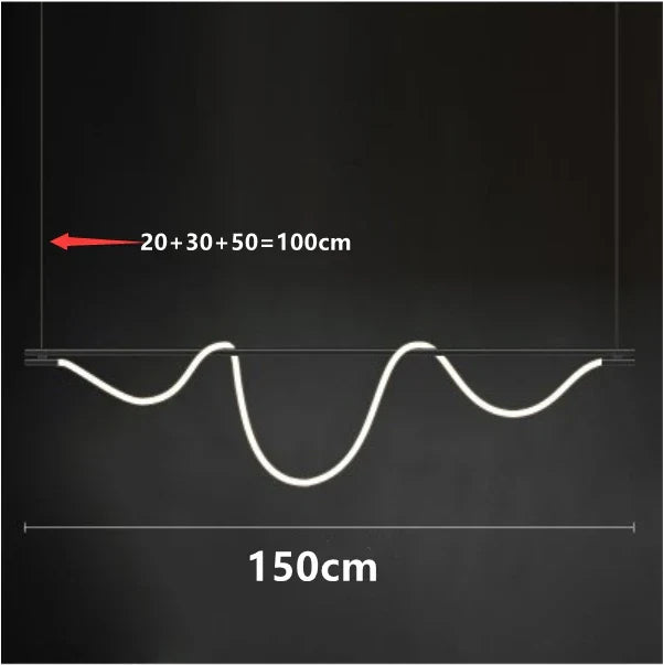 DecorBites™ LED Long Hose Chandelier for Dining Room Kitchen Bar Pendant Lamp