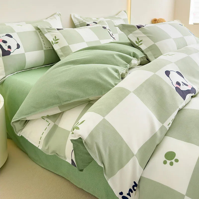 DecorBites™ Cotton Printed Bedding Set: Thick & Cozy Single Bedclothes for Adults & Kids