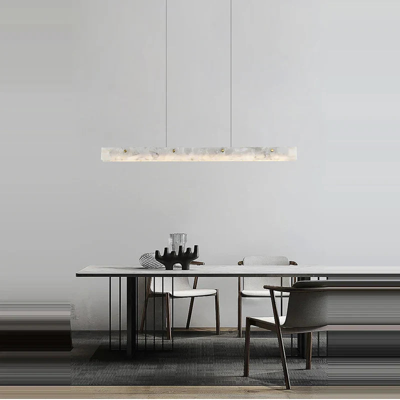 Decorbites™ Art-Deco-Marmor-Stahl-Kronleuchter: Moderne LED-Beleuchtung in Schwarz und Gold für das Esszimmer