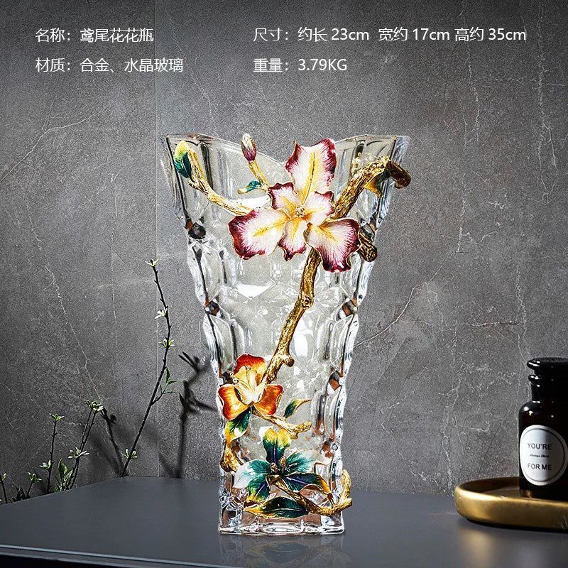 Decorbites™ Kristallglas-Vase: Moderne Leichtluxus-Emaille-Dekoration für das Wohnzimmer