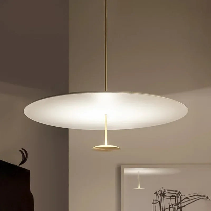Gold Black Ring Pendant Minimalist D60cm