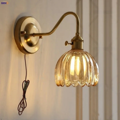 DecorBites™ Glass Copper LED Wall Sconce, Modern Kitchen Dining Room Bedside Lamp Wandlamp