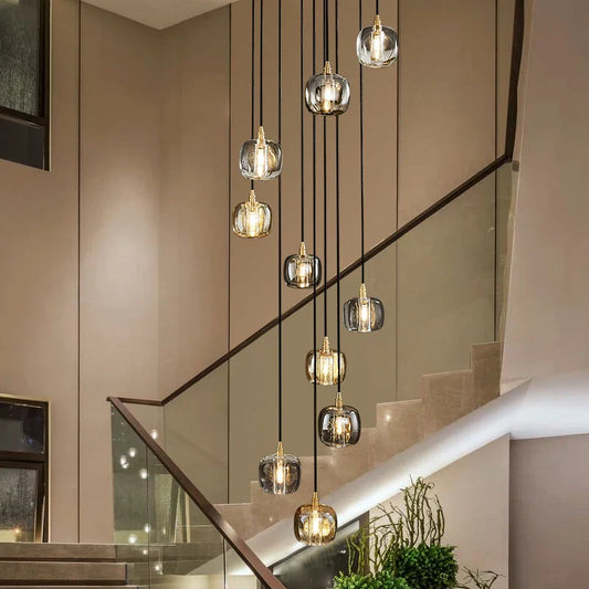 Decorbites™ Elegante rotierende Treppenhaus-Pendantleuchte mit doppeltem Hohl-Design