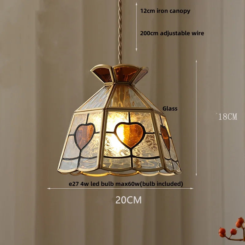DecorBites™ Glass Brass Pendant Lamp, Adjustable Loft LED Light for Kitchen Bar Balcony