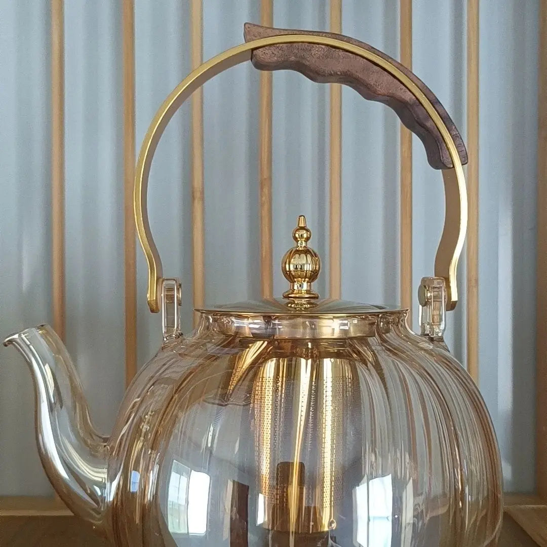 Decorbites™ Bernstein-Glas-Teekanne-Filter, hitzebeständig, kürbisgeformt, ideal zum Kochen und Aufbrühen von Tee