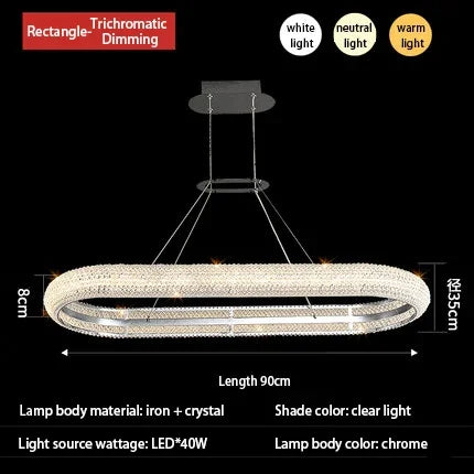 Decorbites™ Elegante Chrom-Kristall-Lüster für Esszimmer Wohnzimmer Schlafzimmer Flur