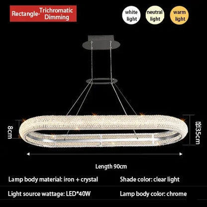 Decorbites™ Elegante Chrom-Kristall-Lüster für Esszimmer Wohnzimmer Schlafzimmer Flur