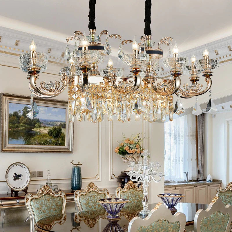 DecorBites™ Crystal Candle Chandelier for Home Living Room Dining Bedroom
