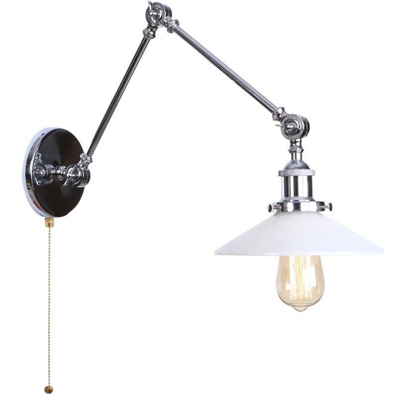 Glass Swing Arm Wall Sconce